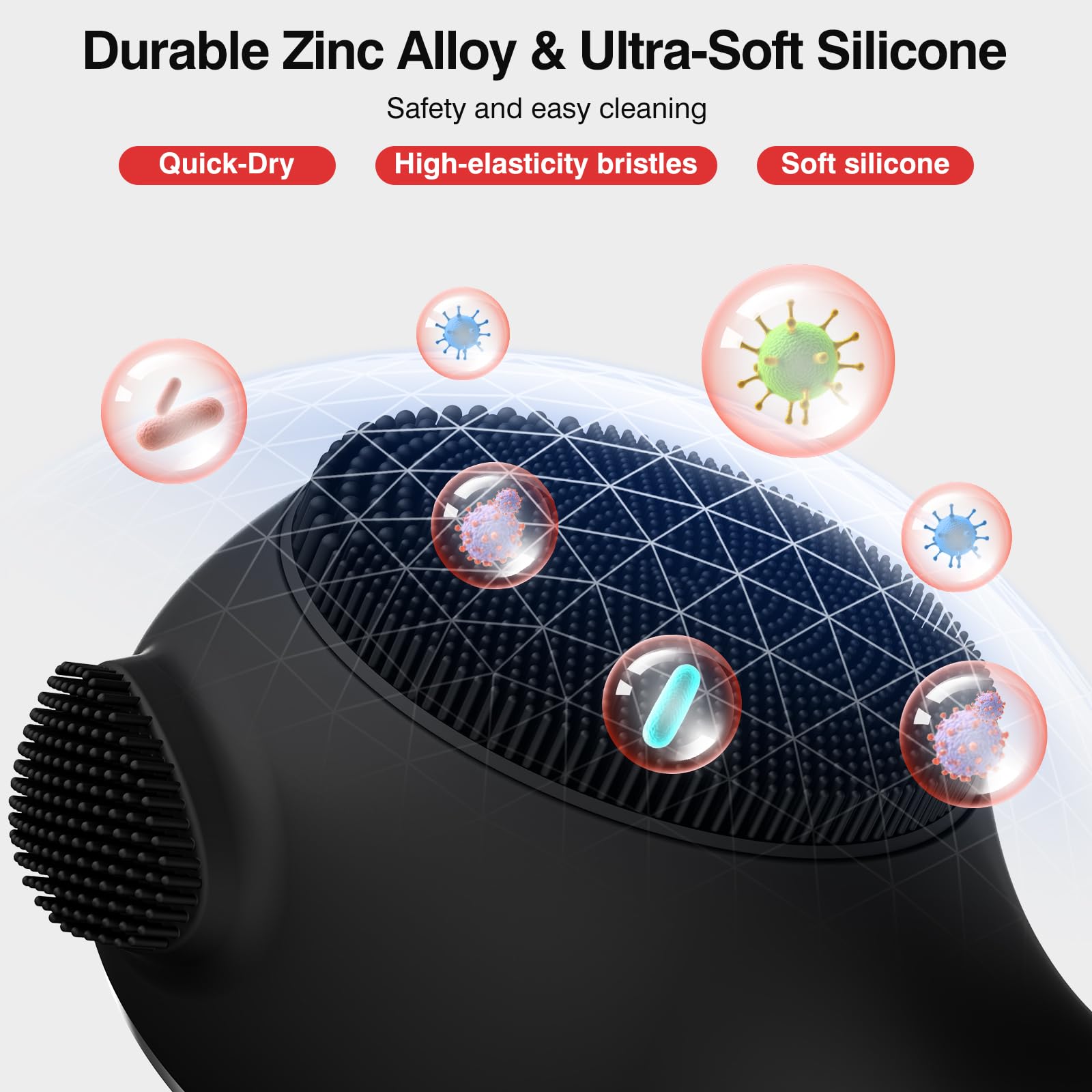 Gailac waterproof shower scene showing safe IPX7 use for rinsing and hassle-free maintenance