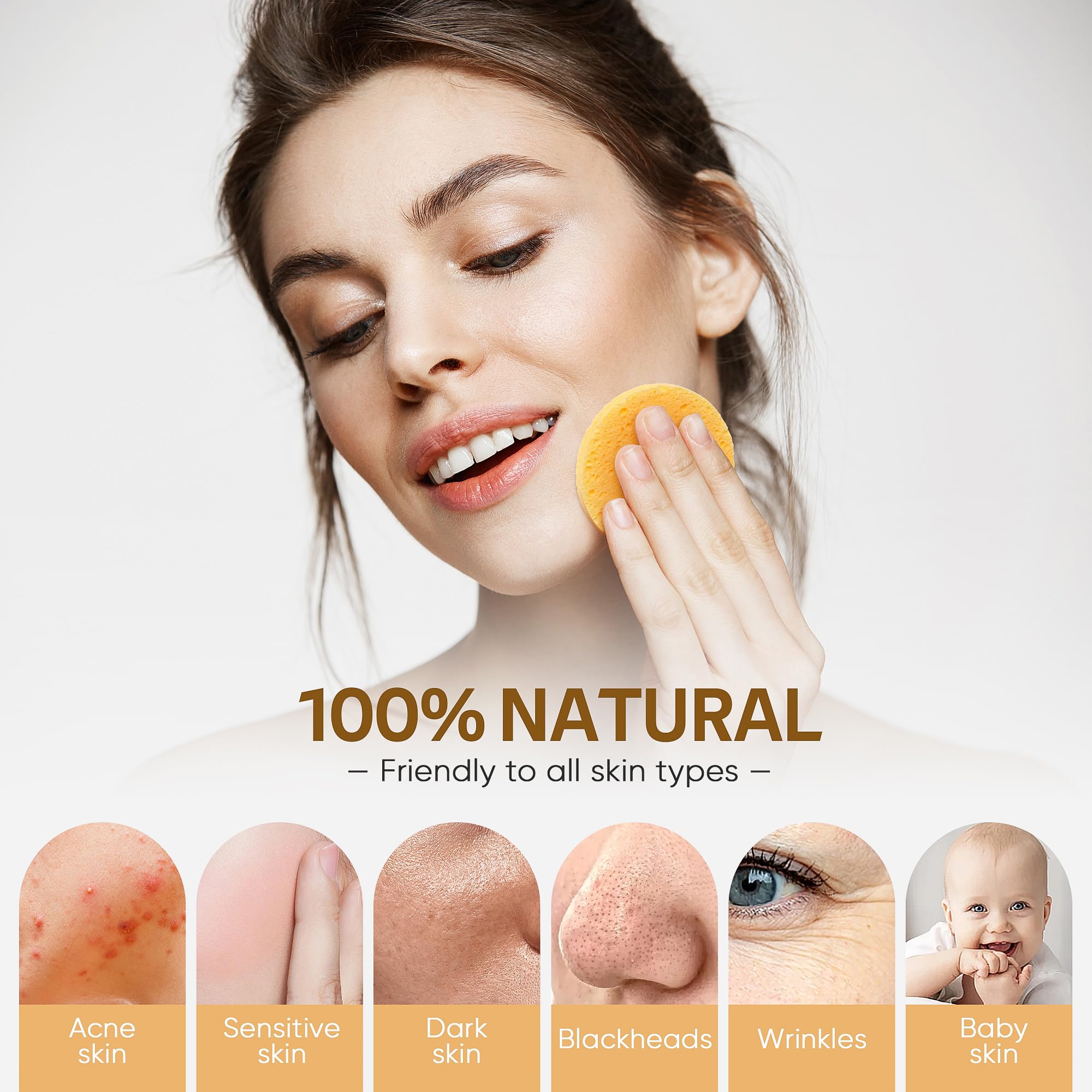 GAINWELL esthetician applying sponge to client for hygienic, single-use benefit