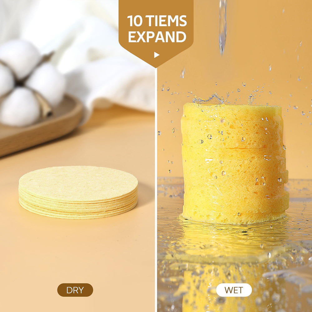 GAINWELL sponge lathered with cleanser demonstrating effective makeup removal and gentle cleansing