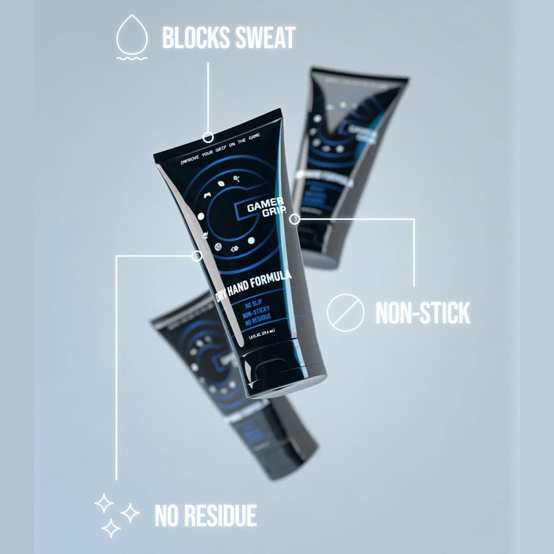 Applying Gamer Grip to palm for instant dryness and improved controller hold