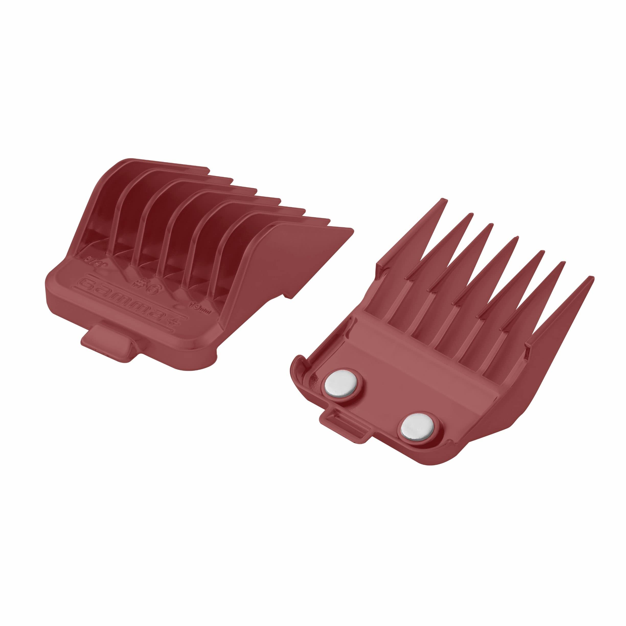 GAMMA+ close-up of guard teeth and hair channel for smoother cuts