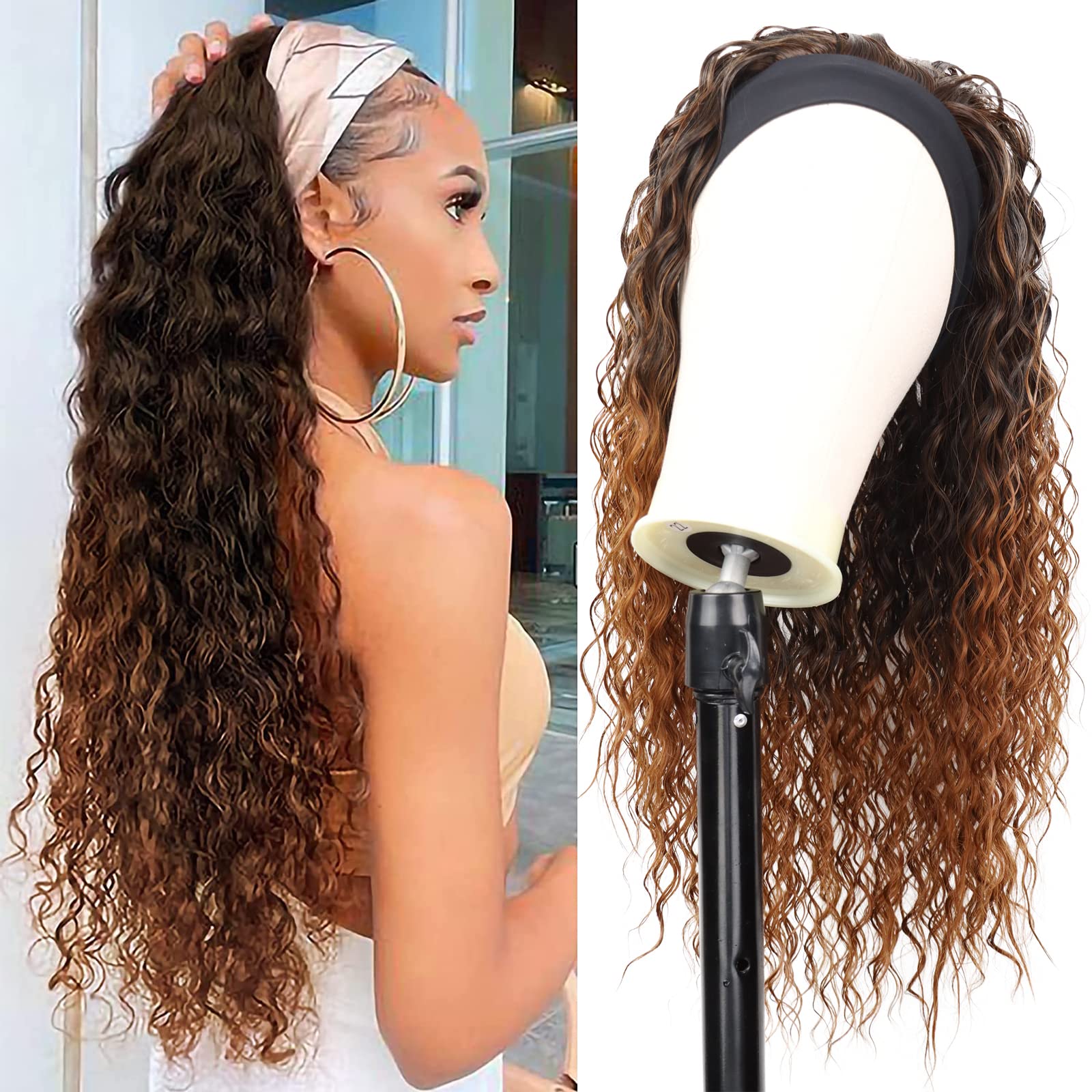 G&T Wig front view showing ombré blonde curls and natural appearance