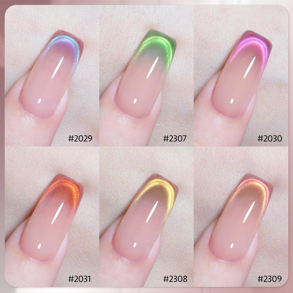 GAOY bottle close-up showing glitter gel texture for precise cat-eye effects