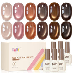 GAOY front packaging showing six autumn brown bottles and magnet for easy selection
