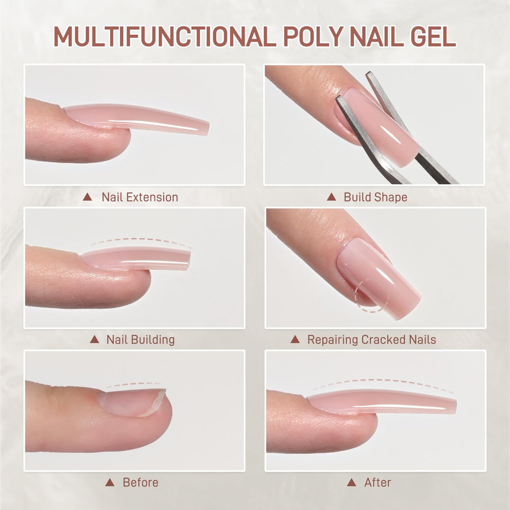 GAOY close-up poly gel texture highlighting smooth application benefits