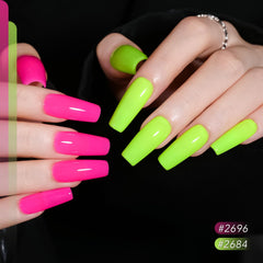 GAOY close-up brush stroke of neon gel showing smooth texture and even coverage