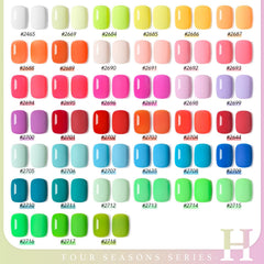 GAOY vibrant color array with 39 neon shades and bottles fanned, easy selection