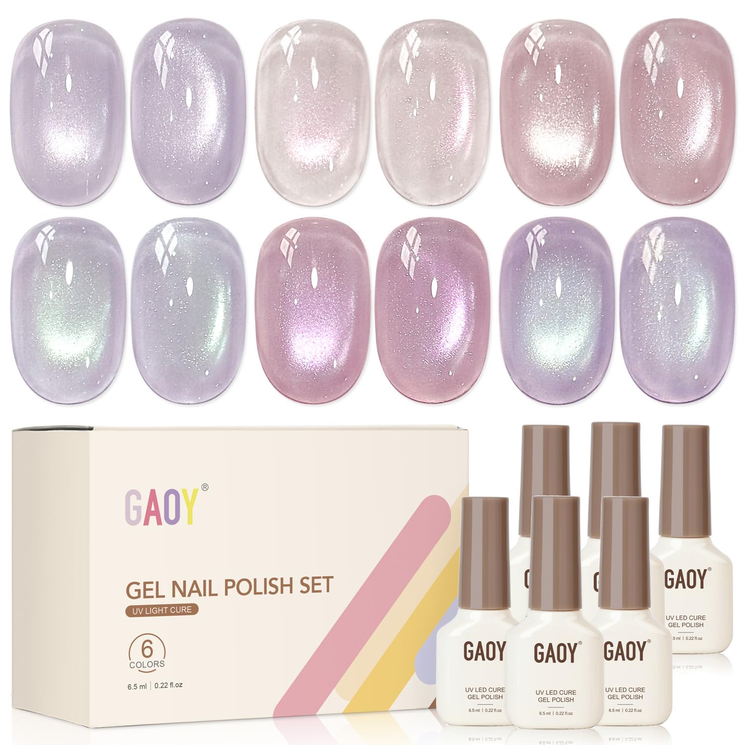 GAOY Ethereal Dream front display showing six gel pots and color variety for easy choice