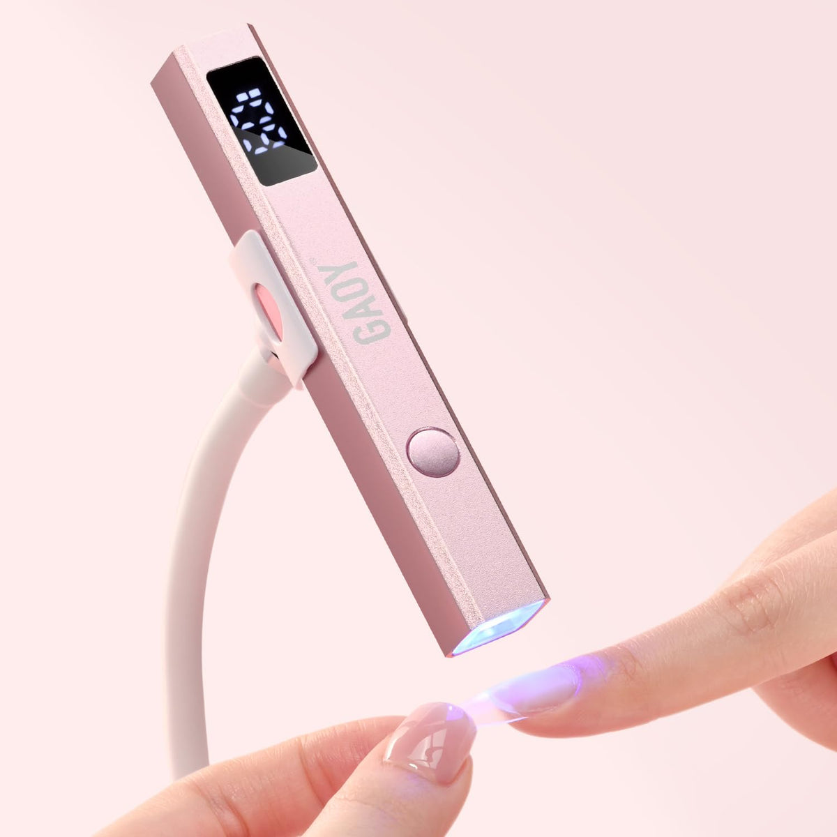 GAOY front view of lamp showing compact shape and portability for quick cures