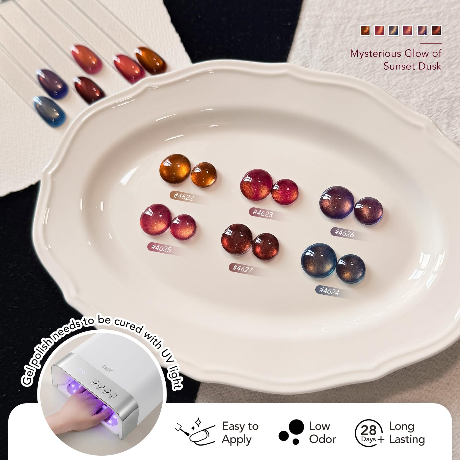 GAOY manicured hands showcasing finished cat-eye nails for style ideas
