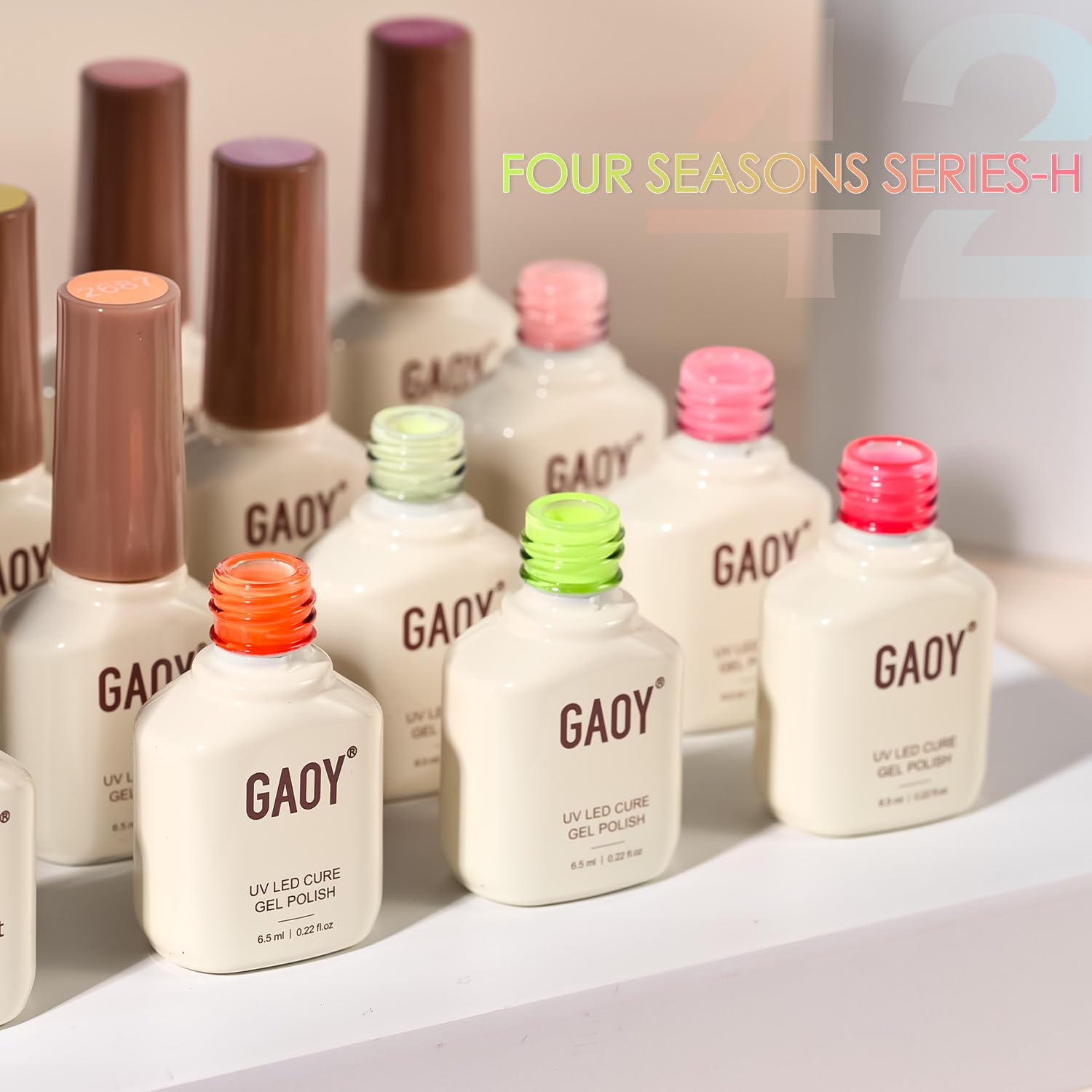 GAOY glossy and matte top coat label close-up highlighting finish choice benefit