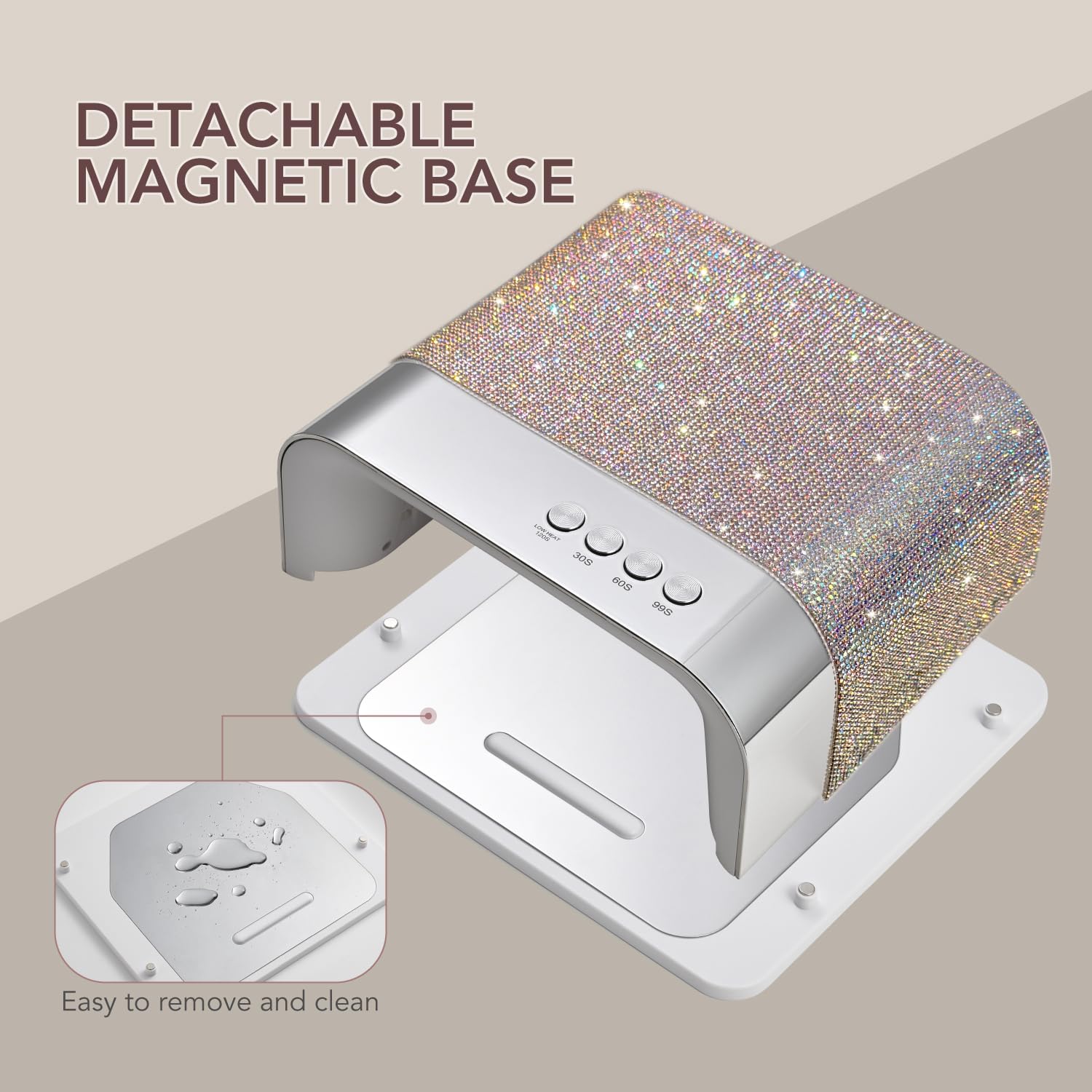 GAOY lamp in use with hand inside showing automatic sensor activation for hands-free curing