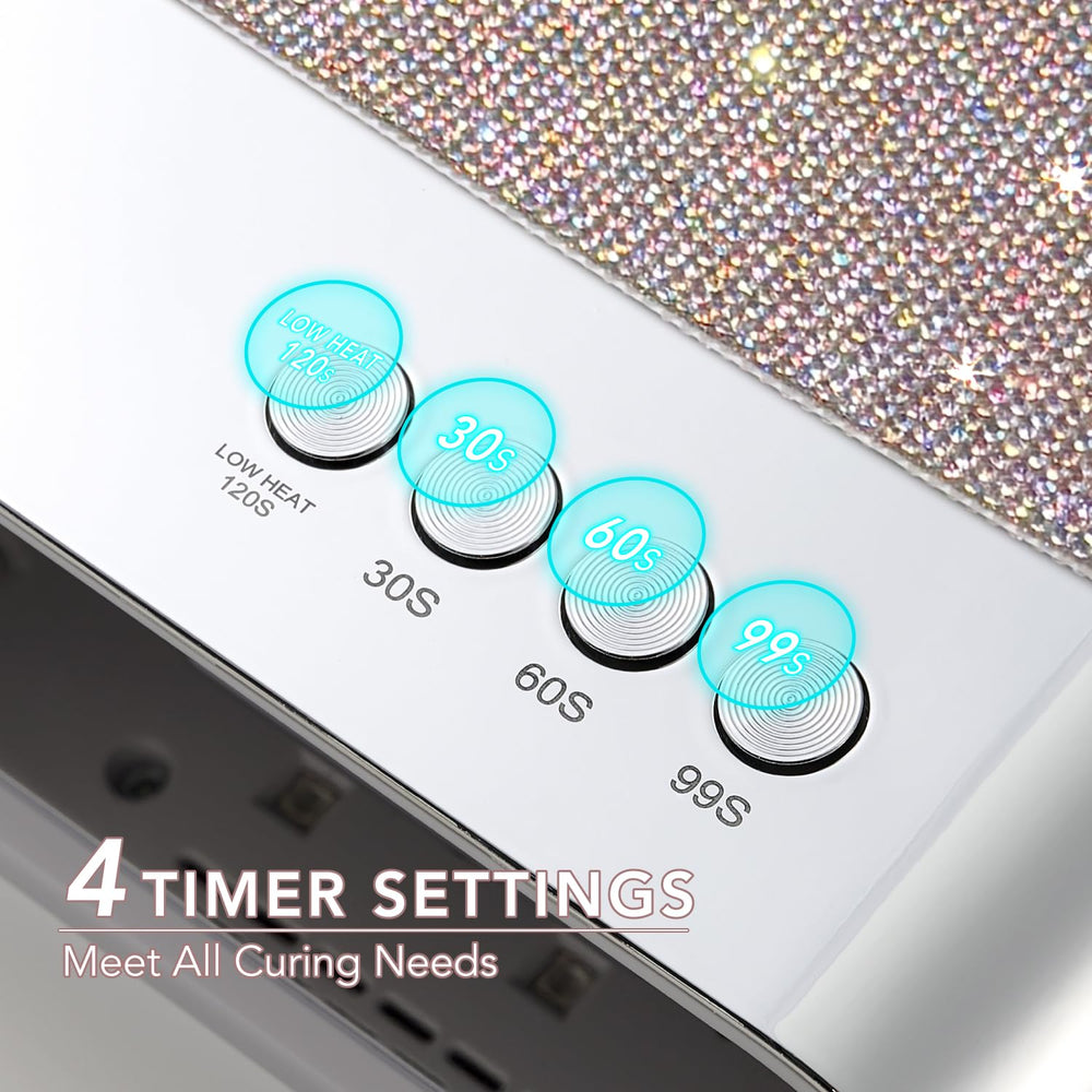 GAOY closeup of LED/UV light array highlighting even illumination for consistent gel cures