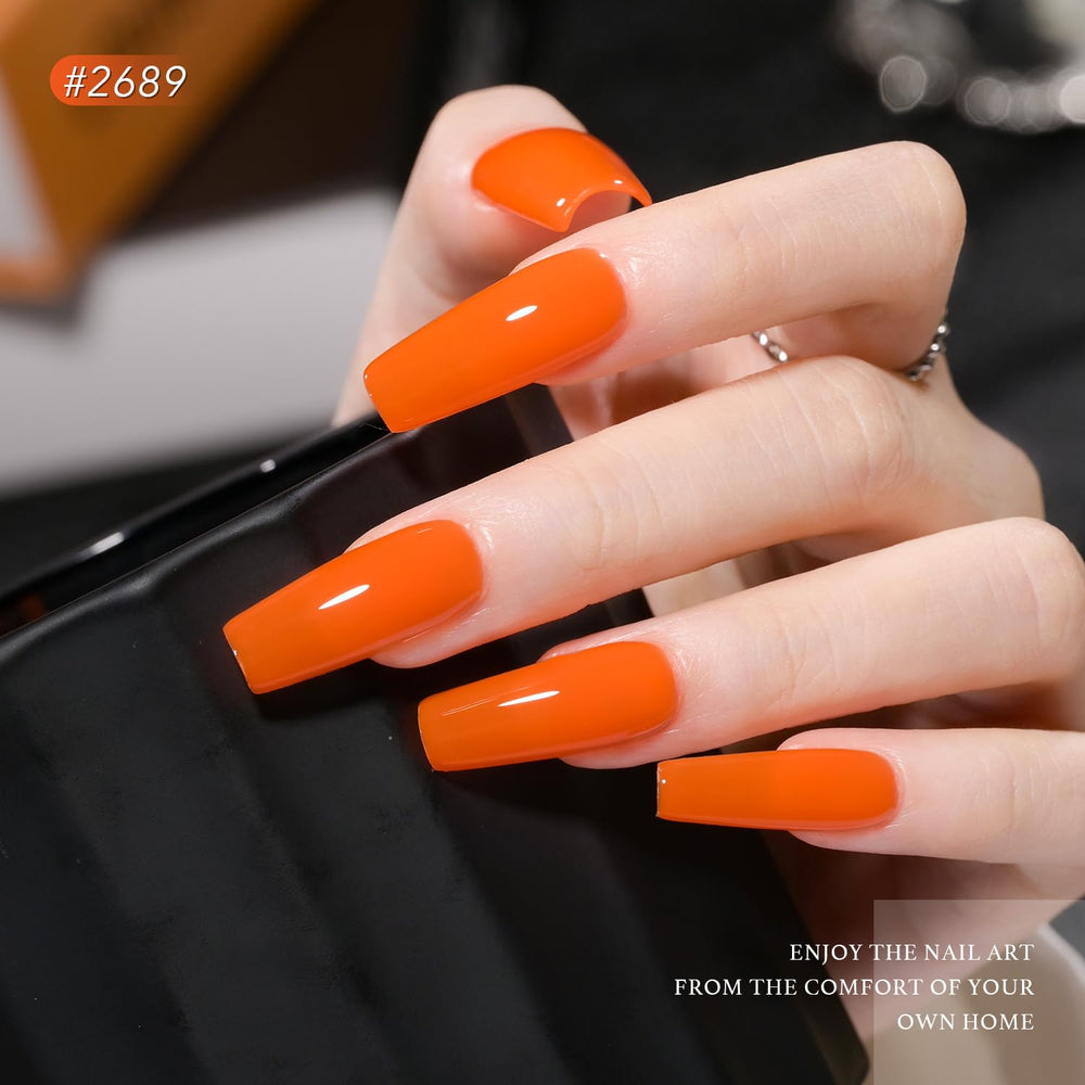 GAOY polished nails in summer neon showing glossy finish benefit and vibrant color