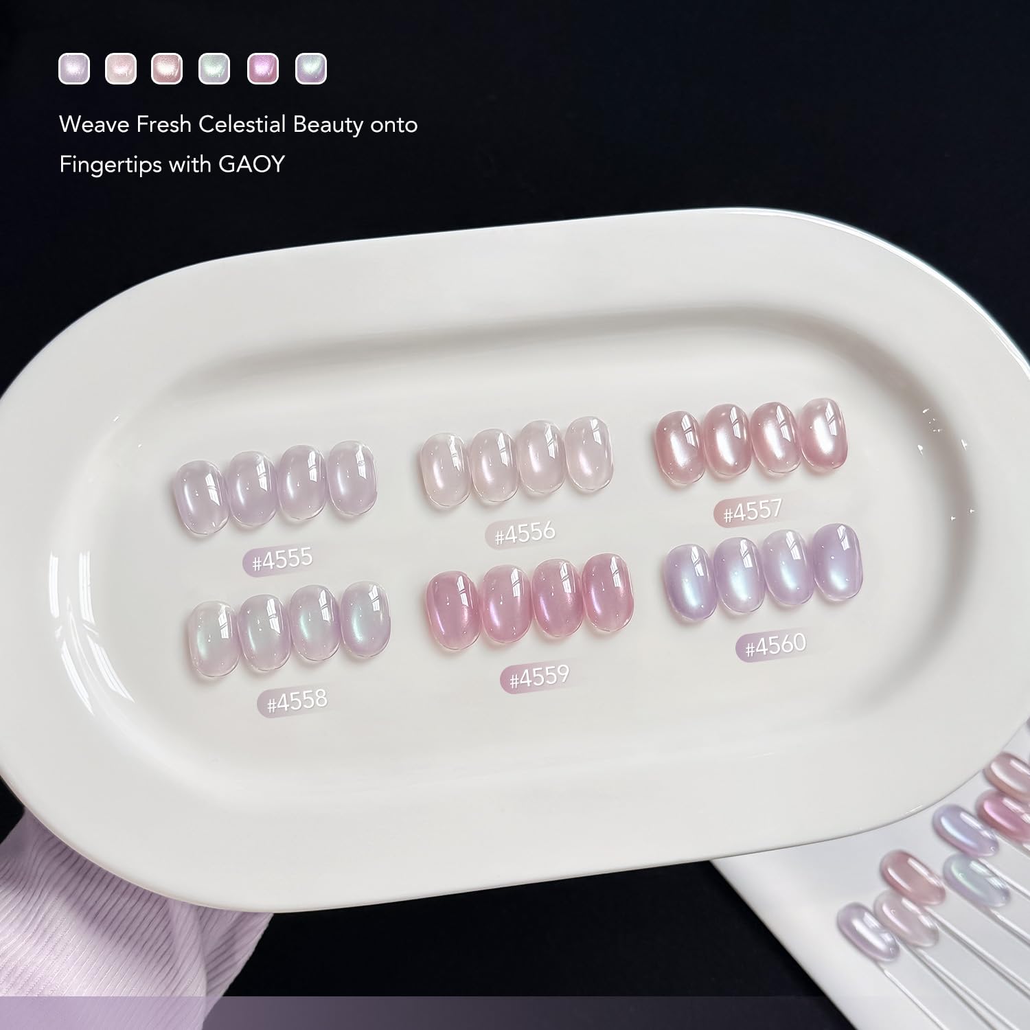 GAOY bottle held in hand to show 6.5ml size and portability for at-home manicures