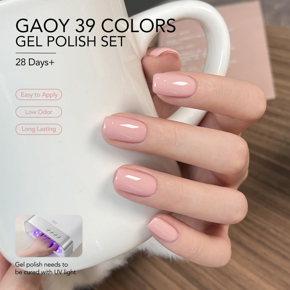 GAOY bottle held next to a ruler to show 6.5ml travel-friendly size and portability