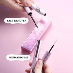 GAQQI clear glue applicator tip close-up showing precision for neat lash placement