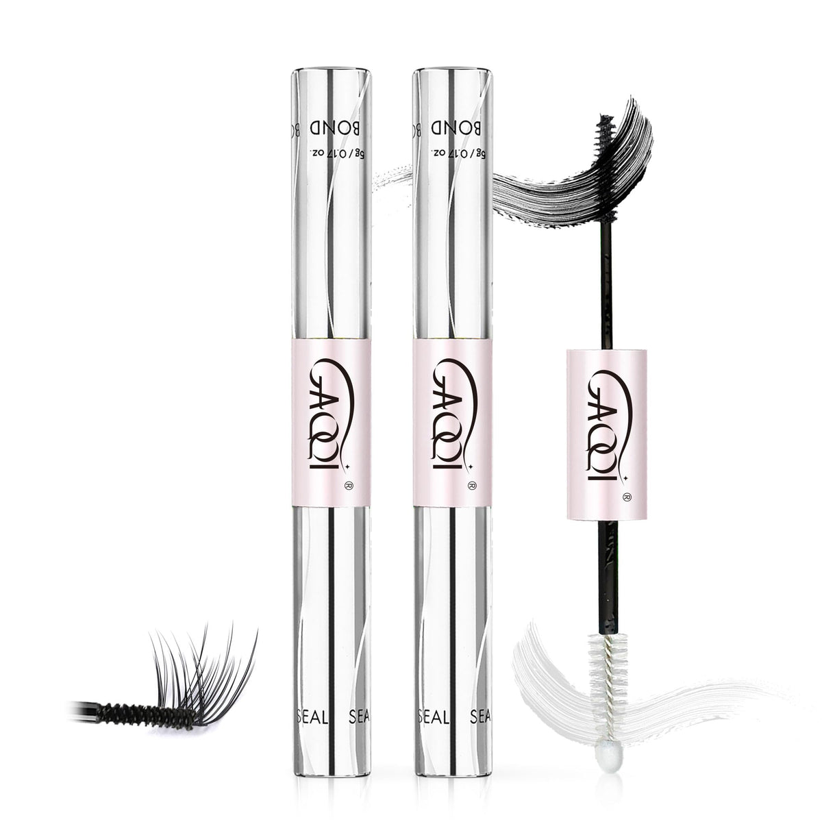 GAQQI front packaging showing two black Bond and Lock tubes, clear travel benefit