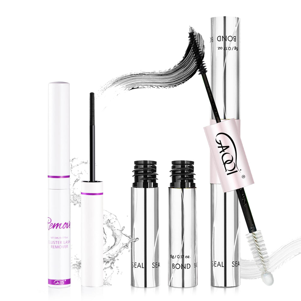 GAQQI front packaging showing full 10ml glue and 5ml remover, clear kit benefit