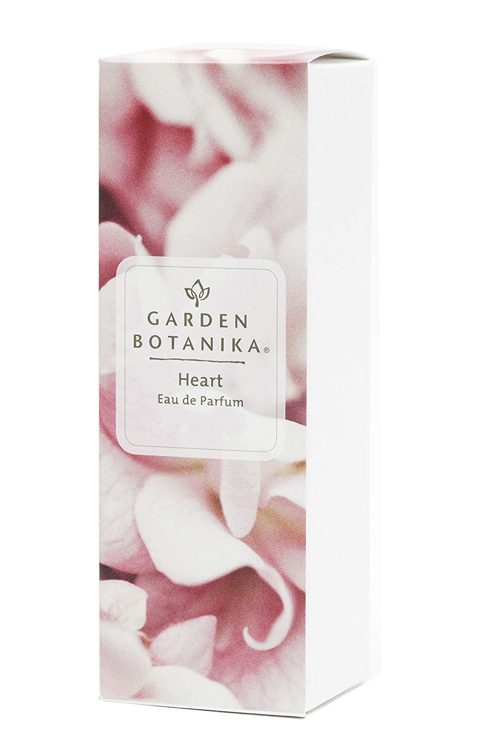 Garden Botanika Heart bottle in hand showing 3.2 fl oz size for portability and convenience
