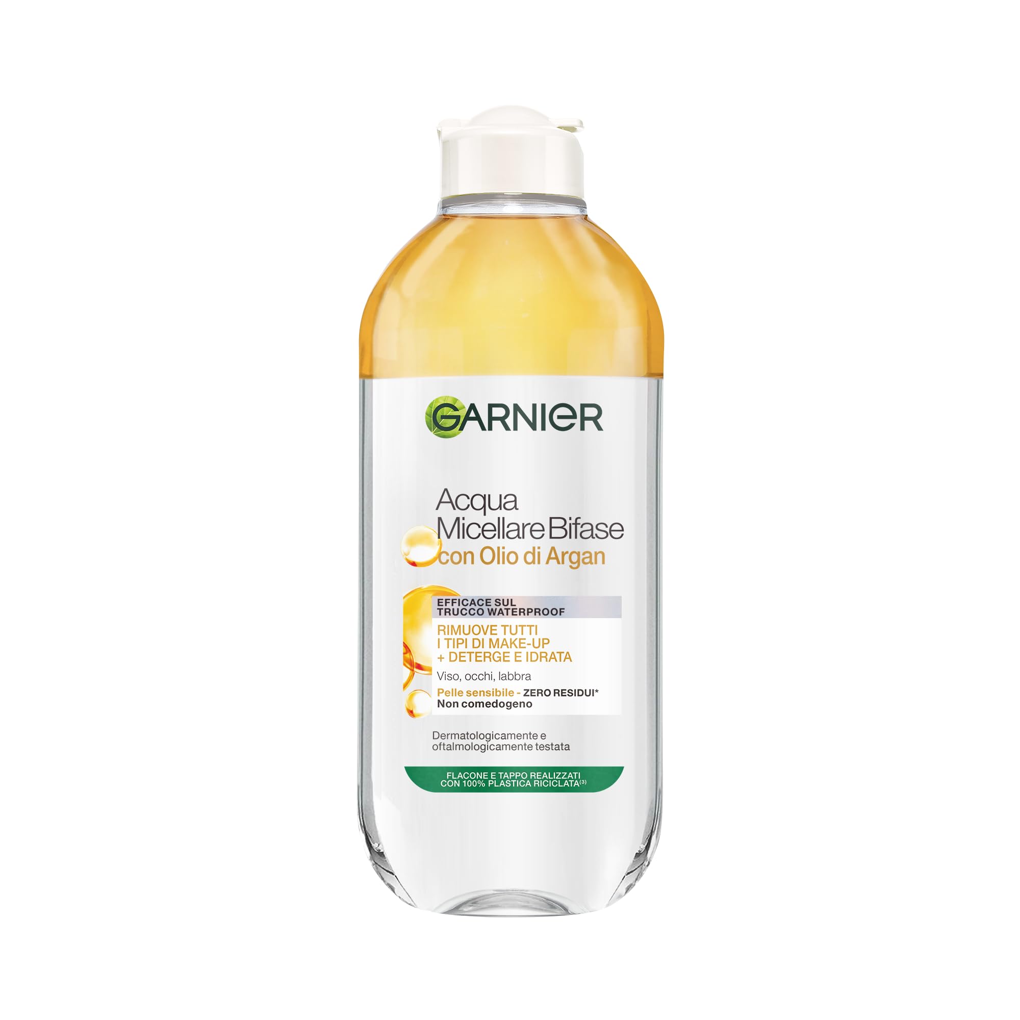 Garnier front packaging showing 400 ml bottle and benefits