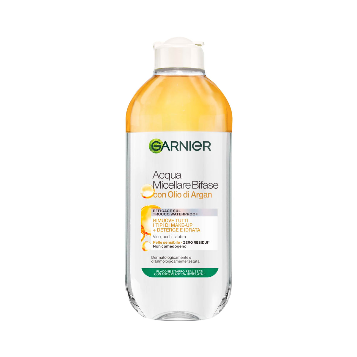 Garnier front packaging showing 400 ml bottle and benefits