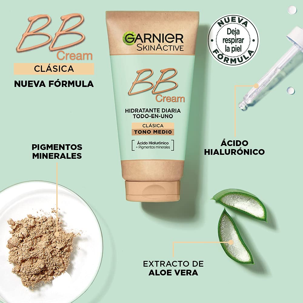 Close-up texture of Garnier BB cream showing smooth blendable consistency