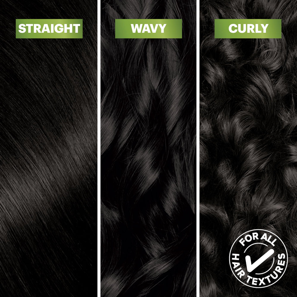 Garnier before and after showing gray coverage and natural finish