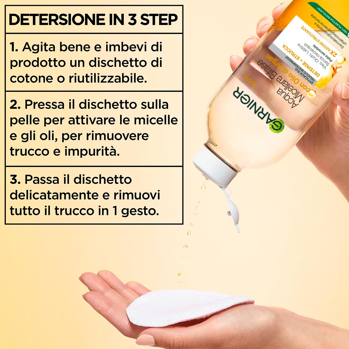 Garnier bottle cap dispensing controlled amount for minimal waste