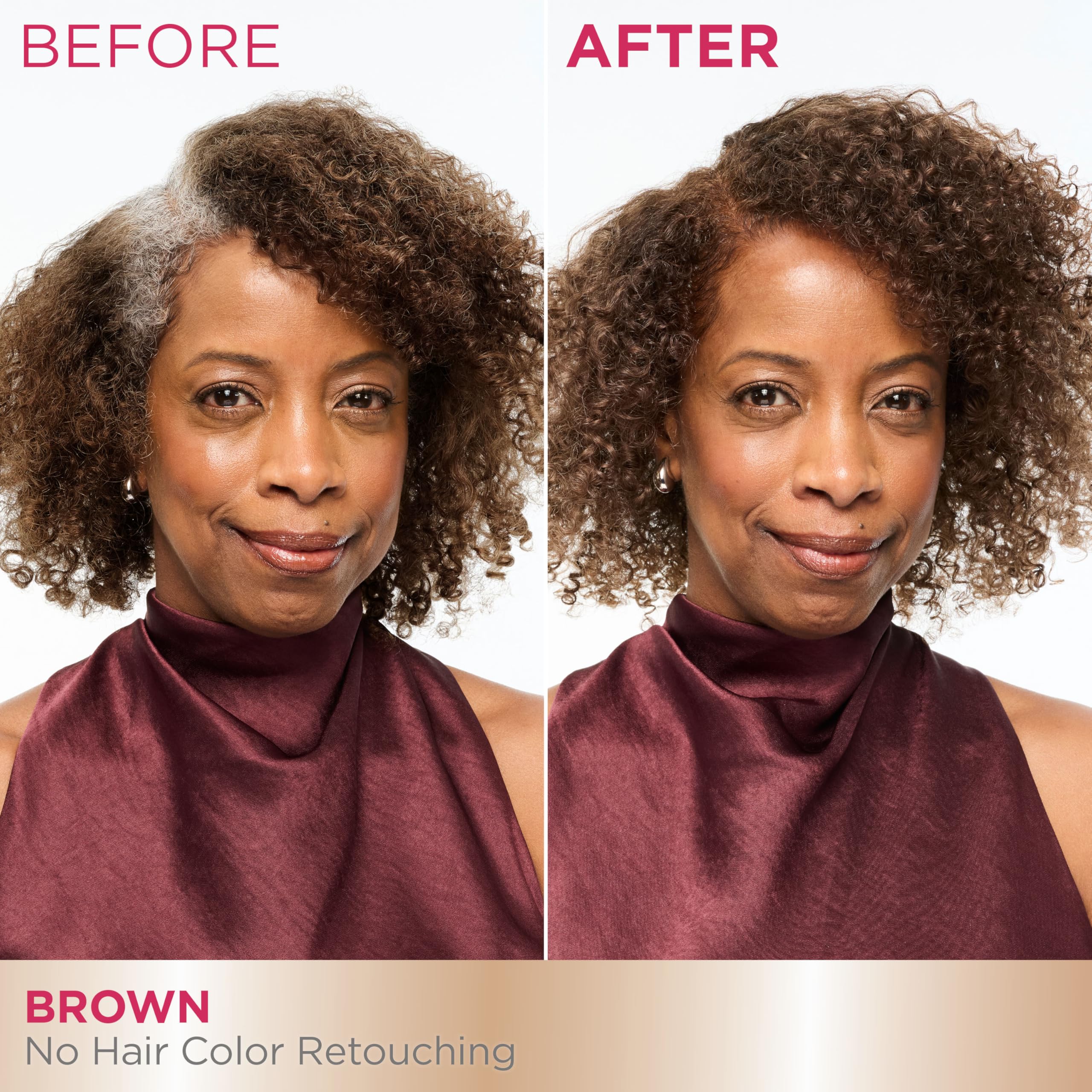 Garnier color 5.0 brown swatches demonstrating expected shade match for natural blending
