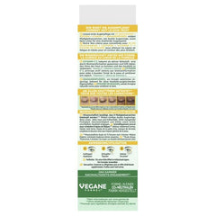 Flatlay of Garnier eye cream ingredients, illustrates vitamin C and niacinamide benefits