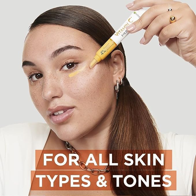 Garnier eye cream paired with sheet mask, suggests boosted brightening routine