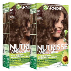 garnier front packaging showing light natural brown shade and benefits