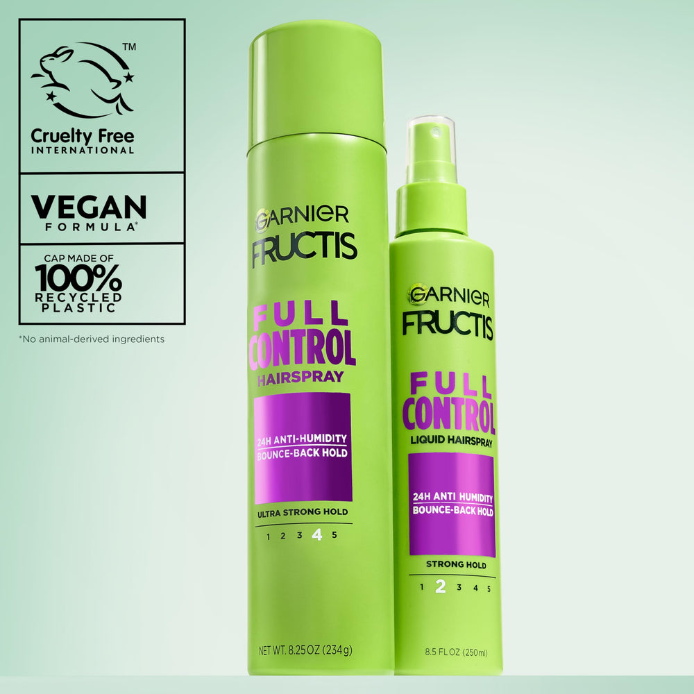 Garnier Fructis on bathroom counter in lifestyle scene for everyday use benefit