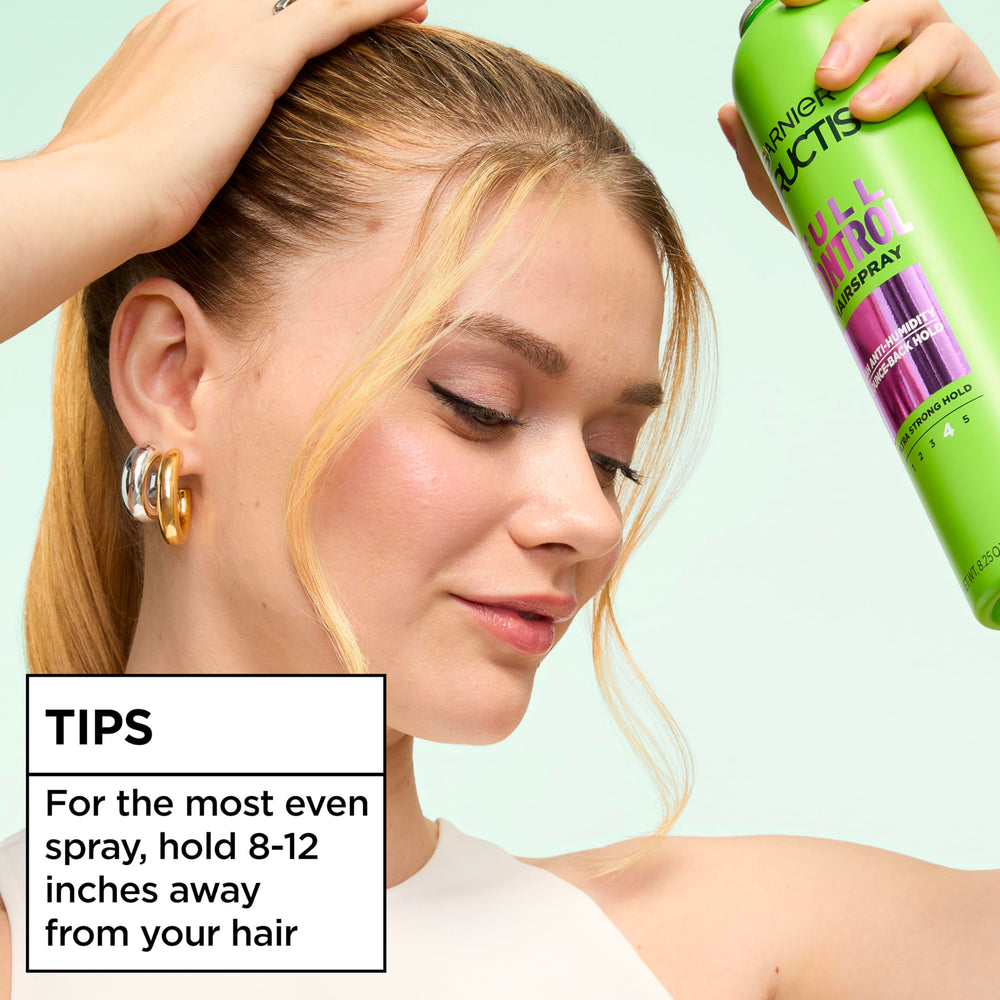 Garnier Fructis before and after styling demonstrating anti-humidity benefit