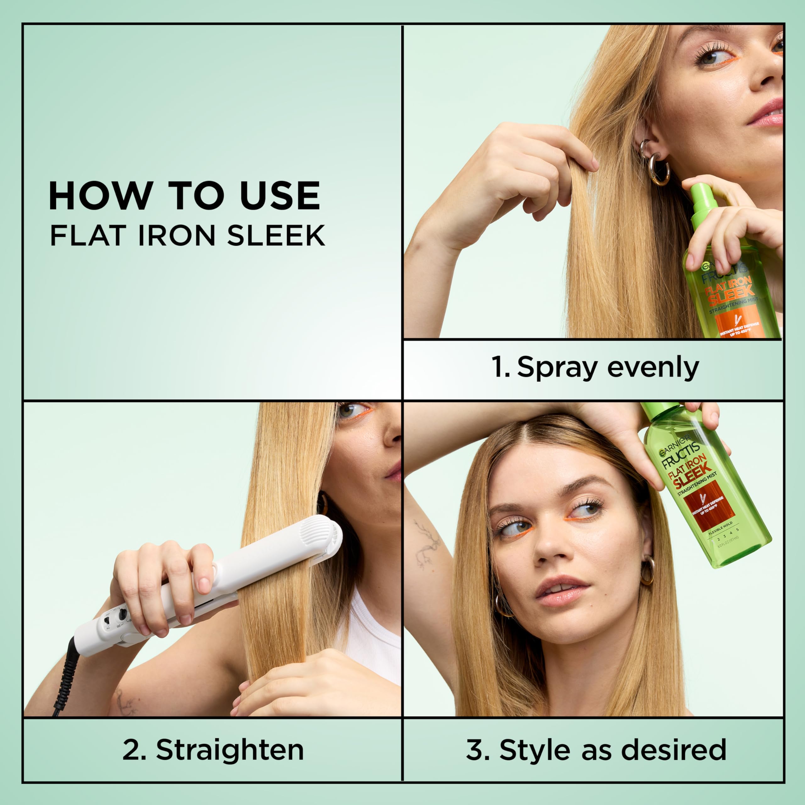 Garnier Fructis bottle in hand showing size and travel-friendly benefit