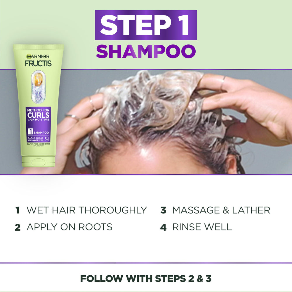 Garnier Fructis shampoo with Method for Curls mask and spray trio
