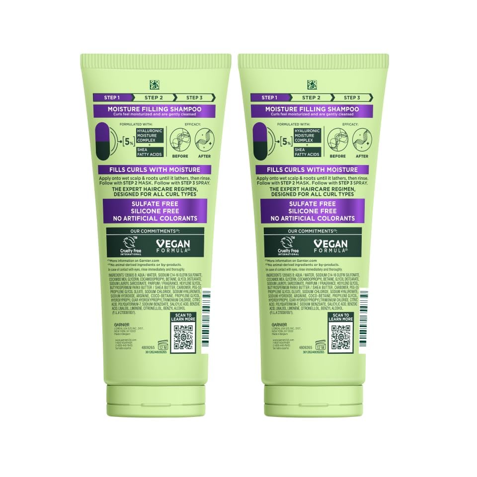 Garnier Fructis shampoo used by person with defined outdoor curls