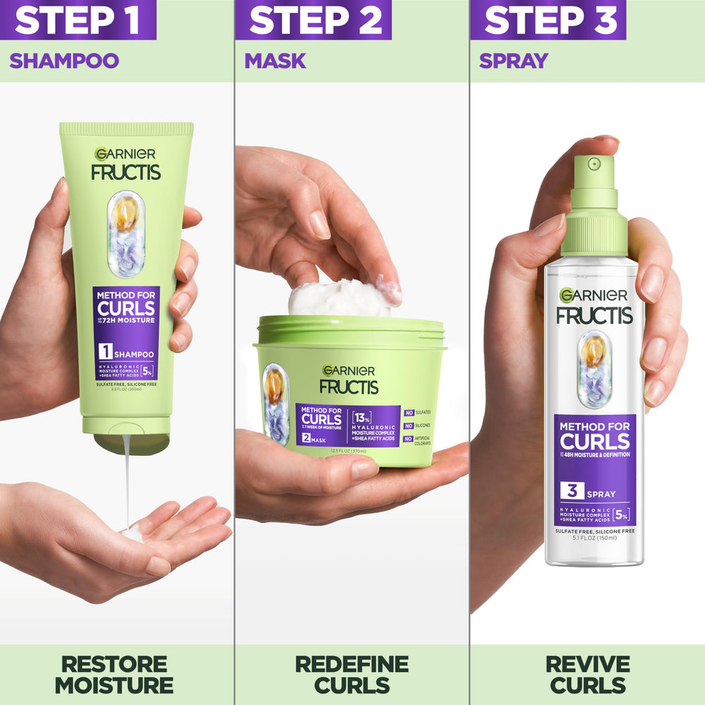 Garnier Fructis creamy shampoo texture in hand showing hydration