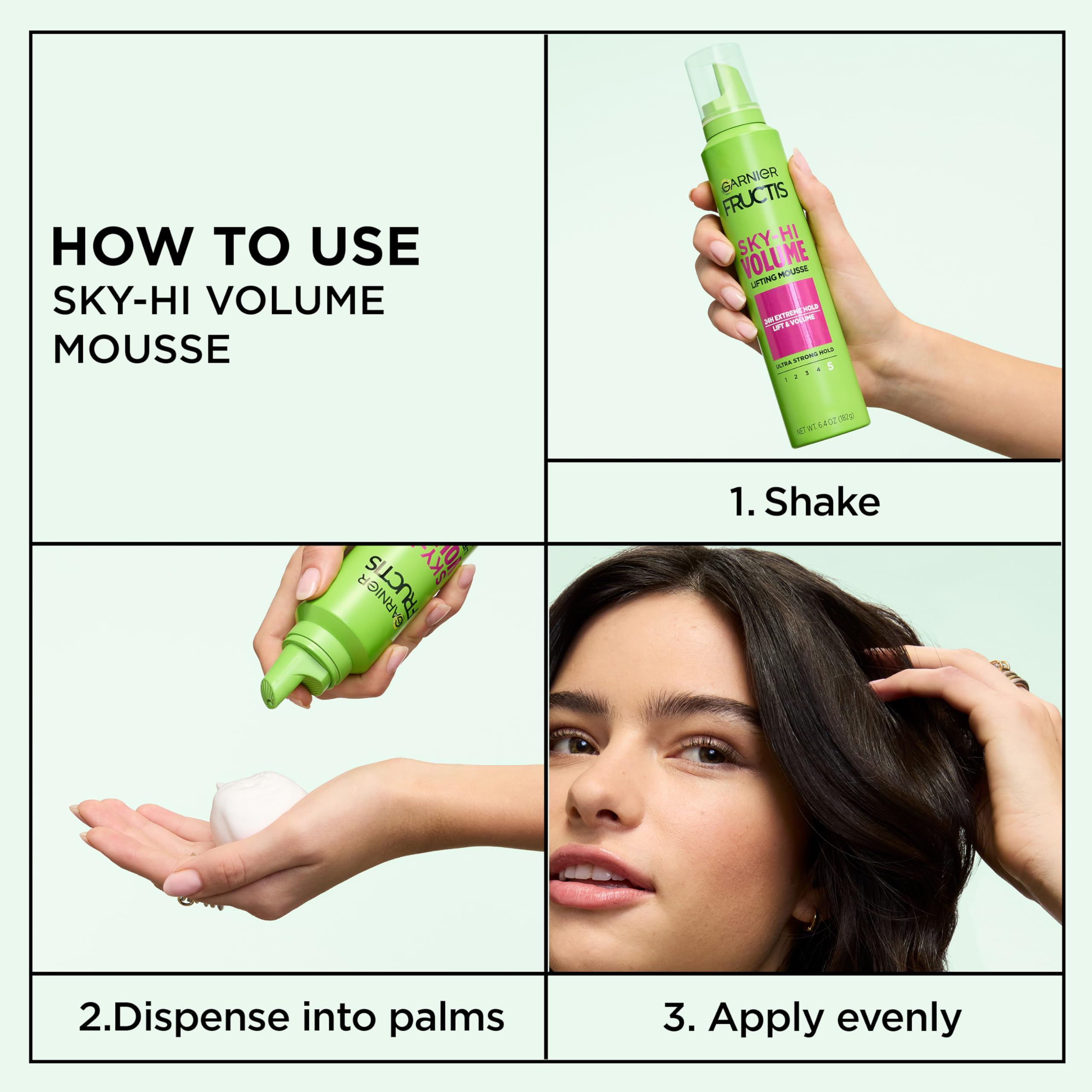 Garnier Fructis on bath shelf showing easy-access styling routine