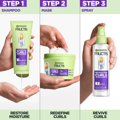 Garnier Fructis spray nozzle producing fine mist for even curl hydration