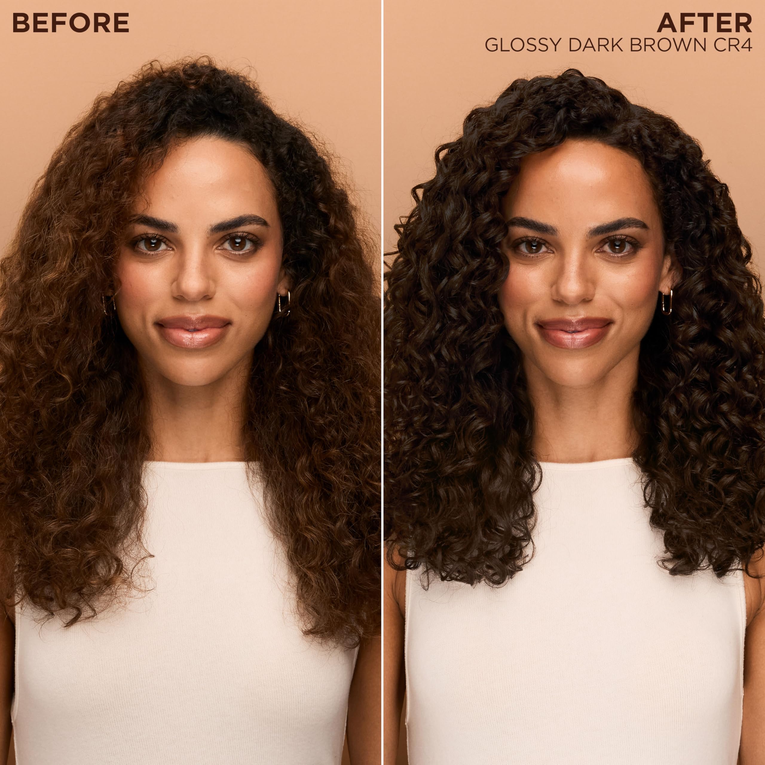 Garnier gloss oil bottle ready to apply, adds shine and bounce to curls