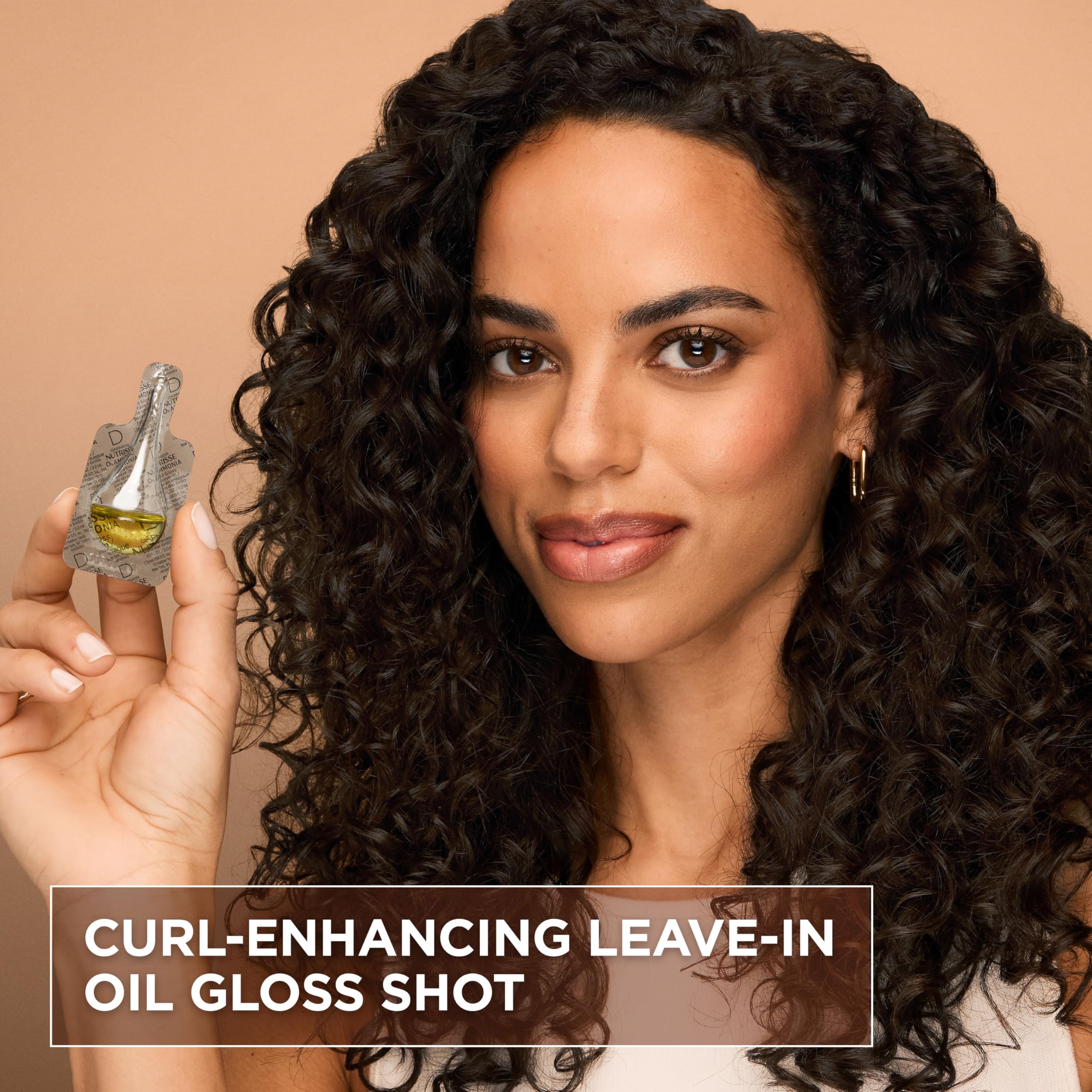 Garnier ingredients panel with plant oils listed for nourishing benefits