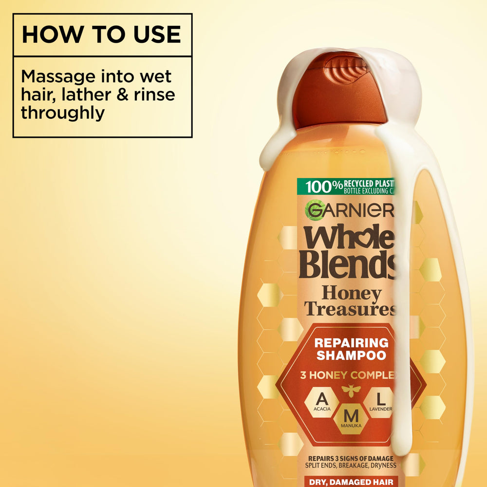 Garnier honey propolis royal jelly ingredients displayed suggesting restorative benefits