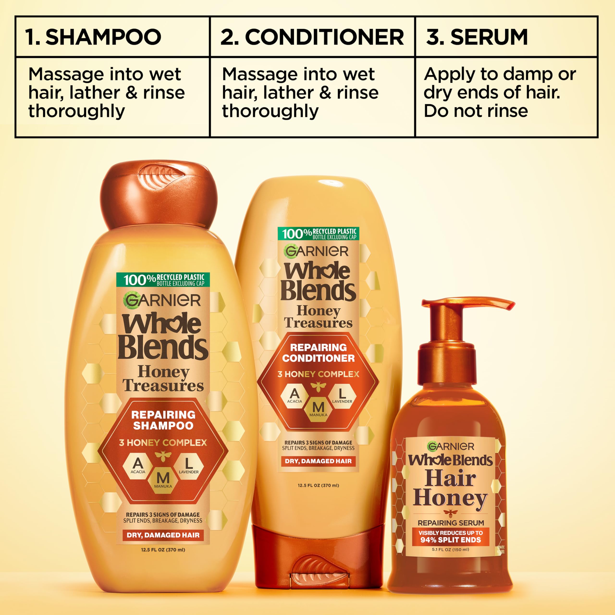 Garnier serum on bathroom shelf showing everyday styling convenience