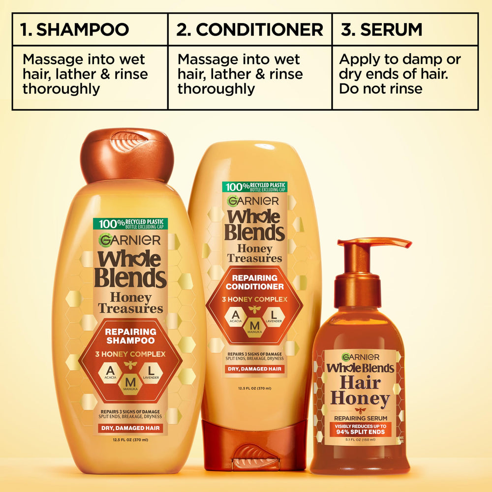 Garnier serum on bathroom shelf showing everyday styling convenience