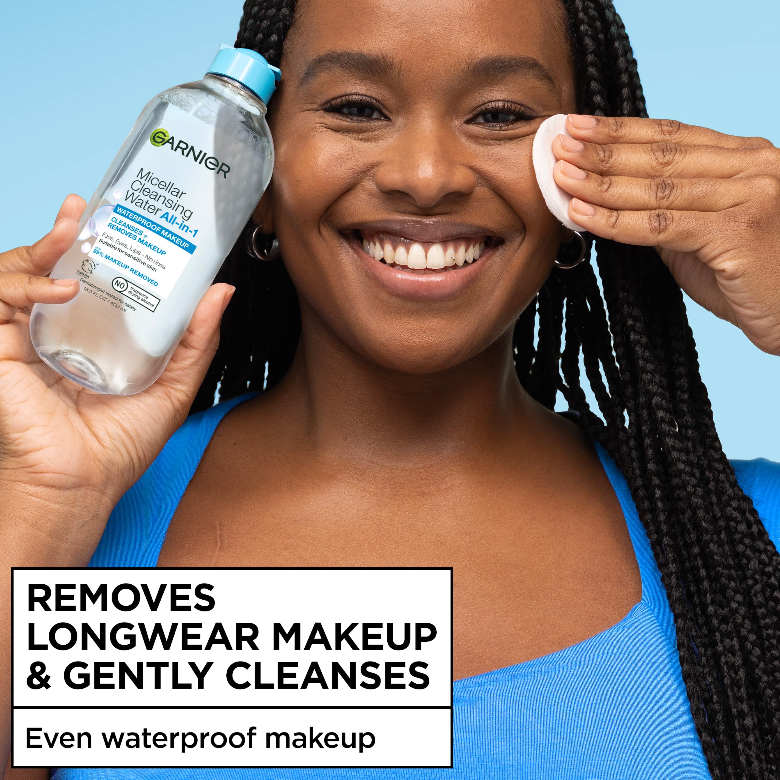 Garnier back label with directions and ingredients benefit: easy use guidance