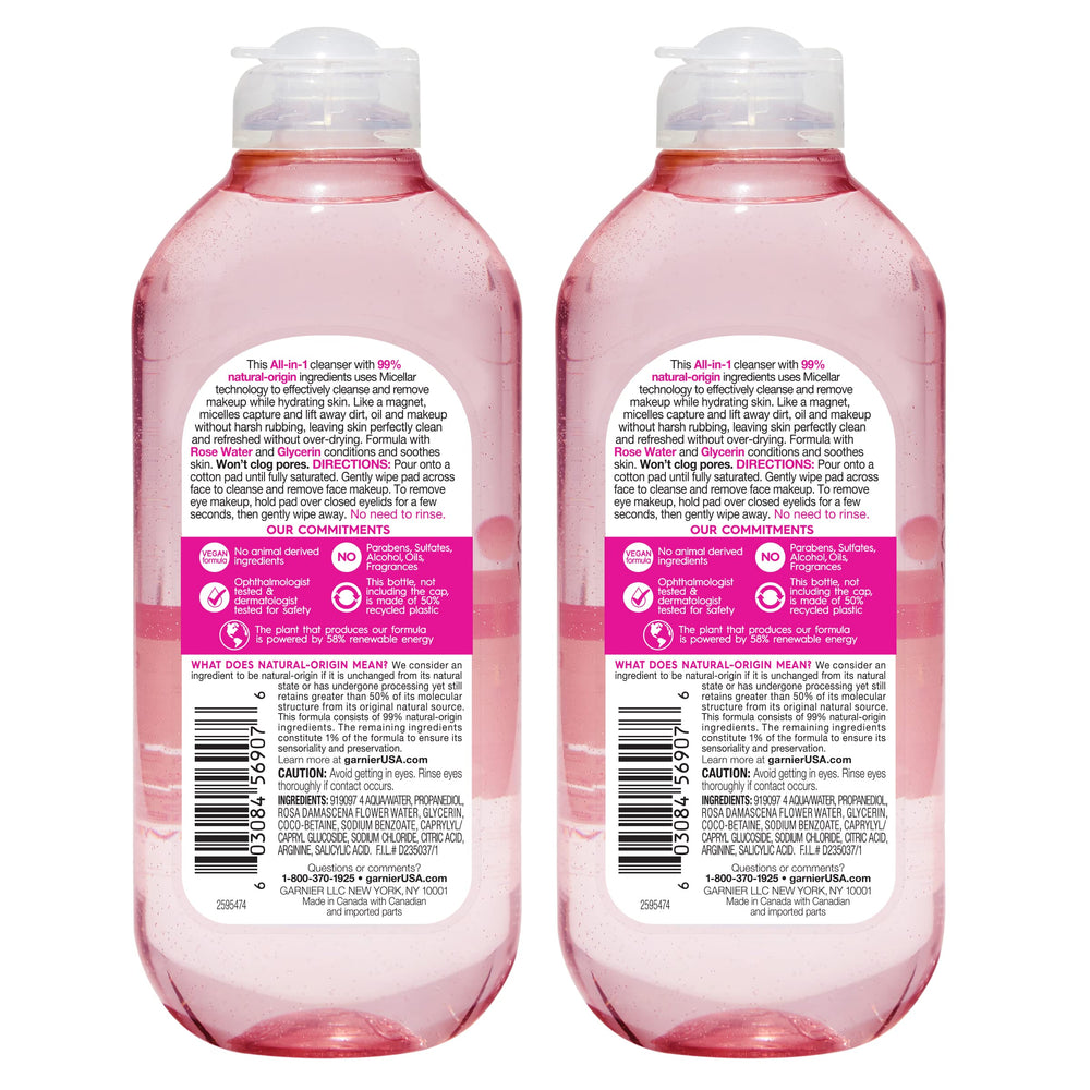 Garnier back label close-up showing ingredients and usage information for transparency