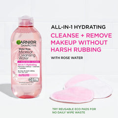 Garnier rose water close-up highlighting natural extract and soothing benefits