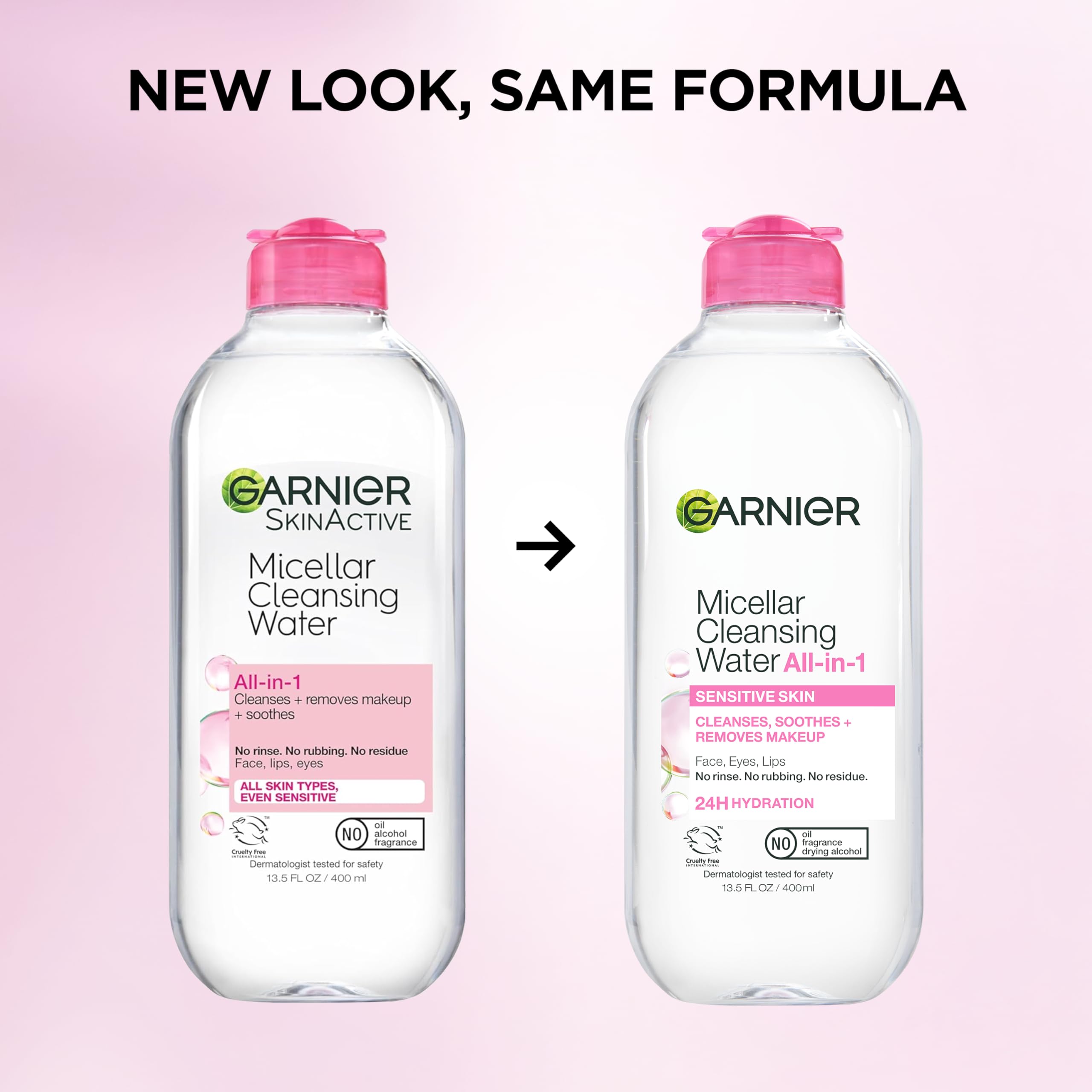 Garnier splash of water detail emphasizing hydration and refreshing finish